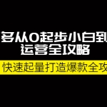 拼多多從0起步小白到大神運(yùn)營(yíng)全攻略，快速起量打造10W+爆款全攻略！