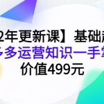 2022年更新課：基礎(chǔ)起步，拼多多運營知識一手掌握，價值499元