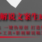 影視解說(shuō)文案生成器：自動(dòng)采集 一鍵偽原創(chuàng) 打造爆款文案(工具+解說(shuō)稿3w份)