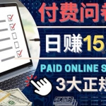 參與付費調(diào)查，利用自己的空閑時間完成問卷，適合新手的平臺，日賺15美元