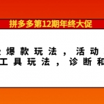拼多多第12期年終大促：超級(jí)爆款玩法，活動(dòng)玩法，付費(fèi)工具玩法，診斷和方向