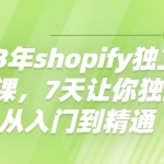 2023年shopify獨立站運營課，7天讓你獨立站從入門到精通