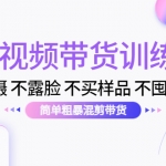 短視頻帶貨訓(xùn)練營：不拍攝 不露臉 不買樣品 不囤貨發(fā)貨 簡單粗暴混剪帶貨