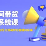 直播間帶貨主播系統(tǒng)課：從0-100-1000人在線 打造高轉(zhuǎn)化直播間實操