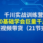 千川實(shí)戰(zhàn)訓(xùn)練營(yíng)：帶你0基礎(chǔ)學(xué)會(huì)巨量千川投放，助力短視頻帶貨