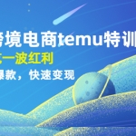 拼多多跨境電商temu特訓營：先入局吃一波紅利，從0到1打造爆款，快速變現