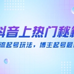 抖音上熱門秘籍：15種自然流起號(hào)玩法，博主起號(hào)最新流量密碼