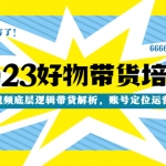 2023好物帶貨培訓(xùn)班：短視頻底層邏輯帶貨解析，賬號定位運(yùn)營選品