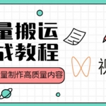 視頻號批量搬運實戰(zhàn)賺錢教程，傻瓜式批量制作高質量內容【附視頻教程+PPT】