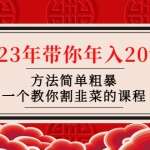 韭菜-聯(lián)盟· 2023年帶你年入20w+方法簡(jiǎn)單粗暴，一個(gè)教你割韭菜的課程
