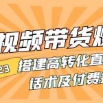 2023短視頻帶貨爆單 搭建高轉(zhuǎn)化直播間 話術(shù)及付費(fèi)技巧