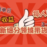 2023新細(xì)分領(lǐng)域帶貨計(jì)劃：?jiǎn)翁?hào)單日1000+收益不難，每人可操作3-5個(gè)賬號(hào)