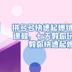 拼多多快速起爆鏈接思路1.0課程，七天教你玩轉(zhuǎn)拼夕夕，教你快速起爆鏈接