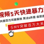 短視頻5天快速暴力起號(hào)，三頻共振百萬(wàn)實(shí)操案例 算法6件套 底層邏輯 爆爆爆