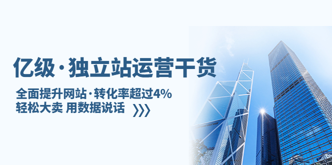 億級(jí)·獨(dú)立站運(yùn)營(yíng)干貨：全面提升網(wǎng)站·轉(zhuǎn)化率超過(guò)4%，輕松大賣 用數(shù)據(jù)說(shuō)話
