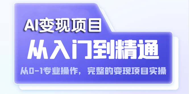 AI從入門到精通 從0-1專業(yè)操作，完整的變現(xiàn)項(xiàng)目實(shí)操（視頻+文檔）