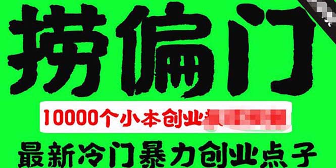 千款撈偏門小本創(chuàng)業(yè)小項目，總有一款適合你