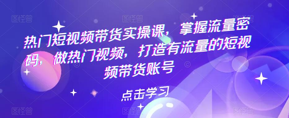 熱門短視頻帶貨實(shí)戰(zhàn) 掌握流量密碼 做熱門視頻 打造有流量的短視頻帶貨賬號(hào)