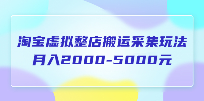 淘寶虛擬整店搬運(yùn)采集玩法分享課：月入2000-5000元（5節(jié)課）