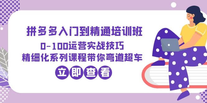 2023拼多多入門到精通培訓(xùn)班：0-100運(yùn)營實(shí)戰(zhàn)技巧 精細(xì)化系列課帶你彎道超車
