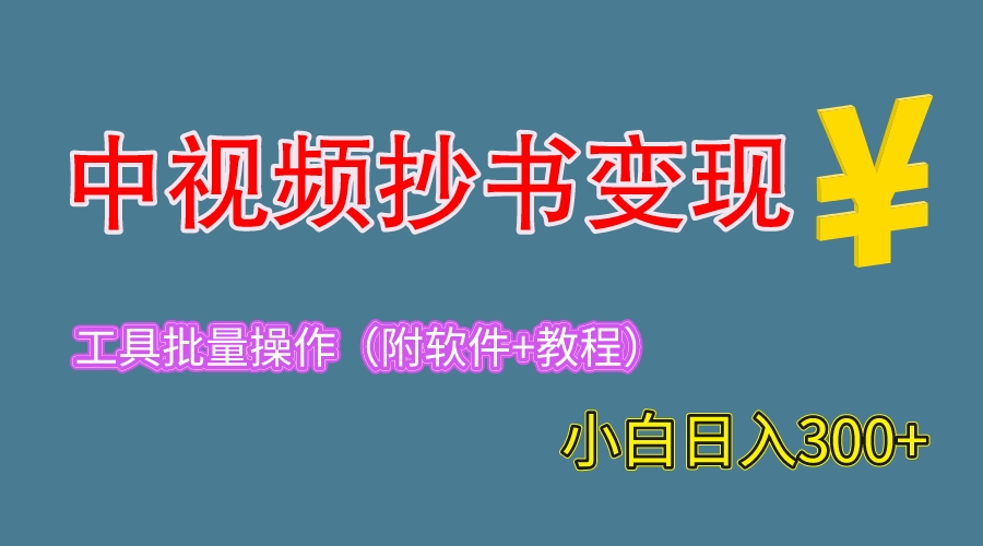 2023中視頻抄書變現(xiàn)（附工具+教程），一天300+，特別適合新手操作的副業(yè)