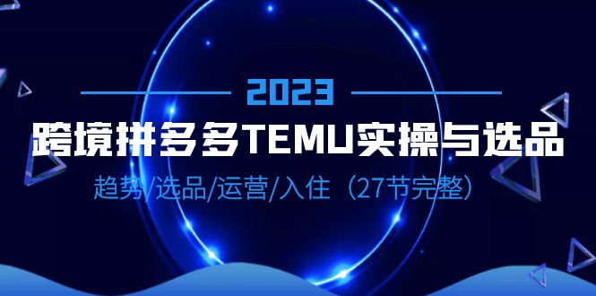 2023跨境·拼多多·TEMU實操與選品，趨勢·選品·運營·入?。?7節(jié)完整）