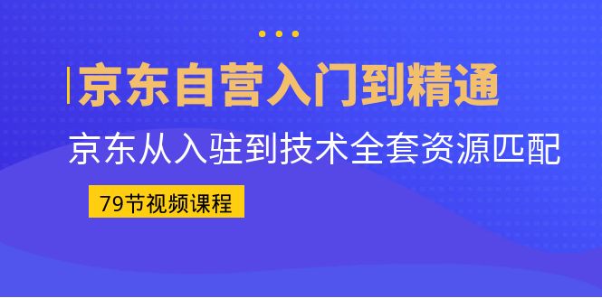 京東自營(yíng)入門到精通：京東從入駐到技術(shù)全套資源匹配（79節(jié)課）