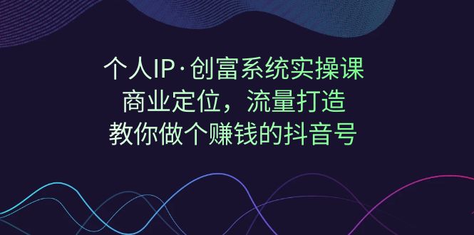 個(gè)人IP·創(chuàng)富系統(tǒng)實(shí)操課：商業(yè)定位，流量打造，教你做個(gè)賺錢的抖音號