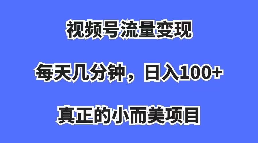 視頻號流量變現(xiàn)，每天幾分鐘，收入100+，真正的小而美項目