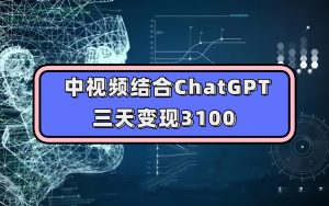 中視頻結(jié)合ChatGPT，三天變現(xiàn)3100，人人可做 玩法思路實(shí)操教學(xué)！