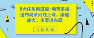 八大體系渠道篇·電商多渠道布局系列線上課，渠道放大，多渠道布局