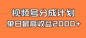 全新藍(lán)海 視頻號(hào)掘金計(jì)劃 日入2000+