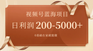 視頻號藍海項目，0基礎(chǔ)在家也能做，日入200-5000+【附266G資料】