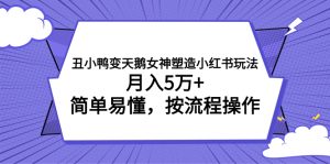 丑小鴨變天鵝女神塑造小紅書玩法，月入5萬+，簡單易懂，按流程操作