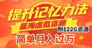 提升高效記憶力法，藍(lán)海虛擬資源項(xiàng)目，成交簡(jiǎn)單，多種變現(xiàn)方式，月入過(guò)萬(wàn)