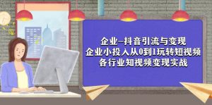 企業(yè)-抖音引流與變現(xiàn)：企業(yè)小投入從0到1玩轉(zhuǎn)短視頻  各行業(yè)知視頻變現(xiàn)實戰(zhàn)