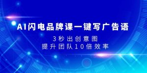 AI閃電品牌課一鍵寫廣告語，3秒出創(chuàng)意圖，提升團隊10倍效率