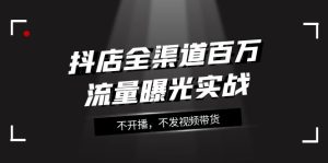 抖店-全渠道百萬(wàn)流量曝光實(shí)戰(zhàn)，不開(kāi)播，不發(fā)視頻帶貨（16節(jié)課）