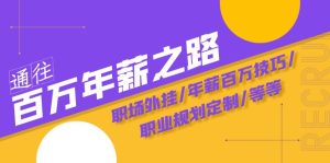 通往百萬年薪之路·陪跑訓練營：職場外掛/年薪百萬技巧/職業(yè)規(guī)劃定制/等等