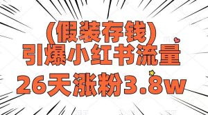 假裝存錢，引爆小紅書流量， 26天漲粉3.8w，作品制作簡單，多種變現(xiàn)方式