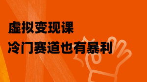 虛擬變現(xiàn)課，冷門賽道也有暴利，手把手教你玩轉(zhuǎn)冷門私域