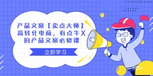 產(chǎn)品文案【賣點(diǎn) 大師】高轉(zhuǎn)化電商，有點(diǎn)牛X的 產(chǎn)品文案必修課