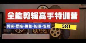 全能剪輯-高手特訓(xùn)營：剪輯+思維+調(diào)色+拍攝+包裝（5合1）53節(jié)課