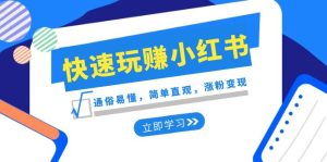 新賽道·快速玩賺小紅書：通俗易懂，簡單直觀，漲粉變現(xiàn)（35節(jié)課）