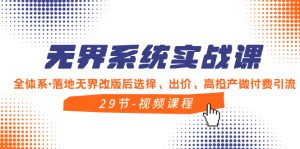 無界系統(tǒng)實戰(zhàn)課，全體系·落地無界改版后選擇、出價、高投產(chǎn)做付費引流