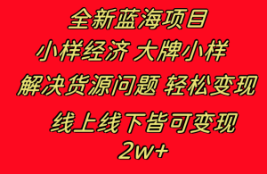 全新藍(lán)海項(xiàng)目 小樣經(jīng)濟(jì)大牌小樣 線上和線下都可變現(xiàn) 月入2W+