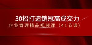 30招-打造銷冠高成交力-企業(yè)管理精品視頻課（41節(jié)課）
