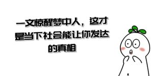 某公眾號(hào)付費(fèi)文章《一文 驚醒夢(mèng)中人，這才是當(dāng)下社會(huì)能讓你發(fā)達(dá)的真相》