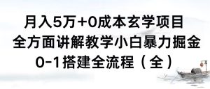 月入5萬+0成本玄學項目，全方面講解教學，0-1搭建全流程（全）小白暴力掘金