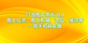 抖音圖文帶貨10.0，圖文拉流、圖文剪輯，選品、接流等，一部手機就能做